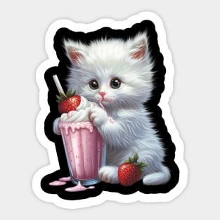 Cat Strawberry Adventure Sticker